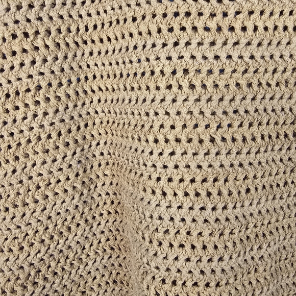 NWT Loft Women's Mustard Crochet Top with Black Trim Size L Ruffled Sleeve - Picture 5 of 11